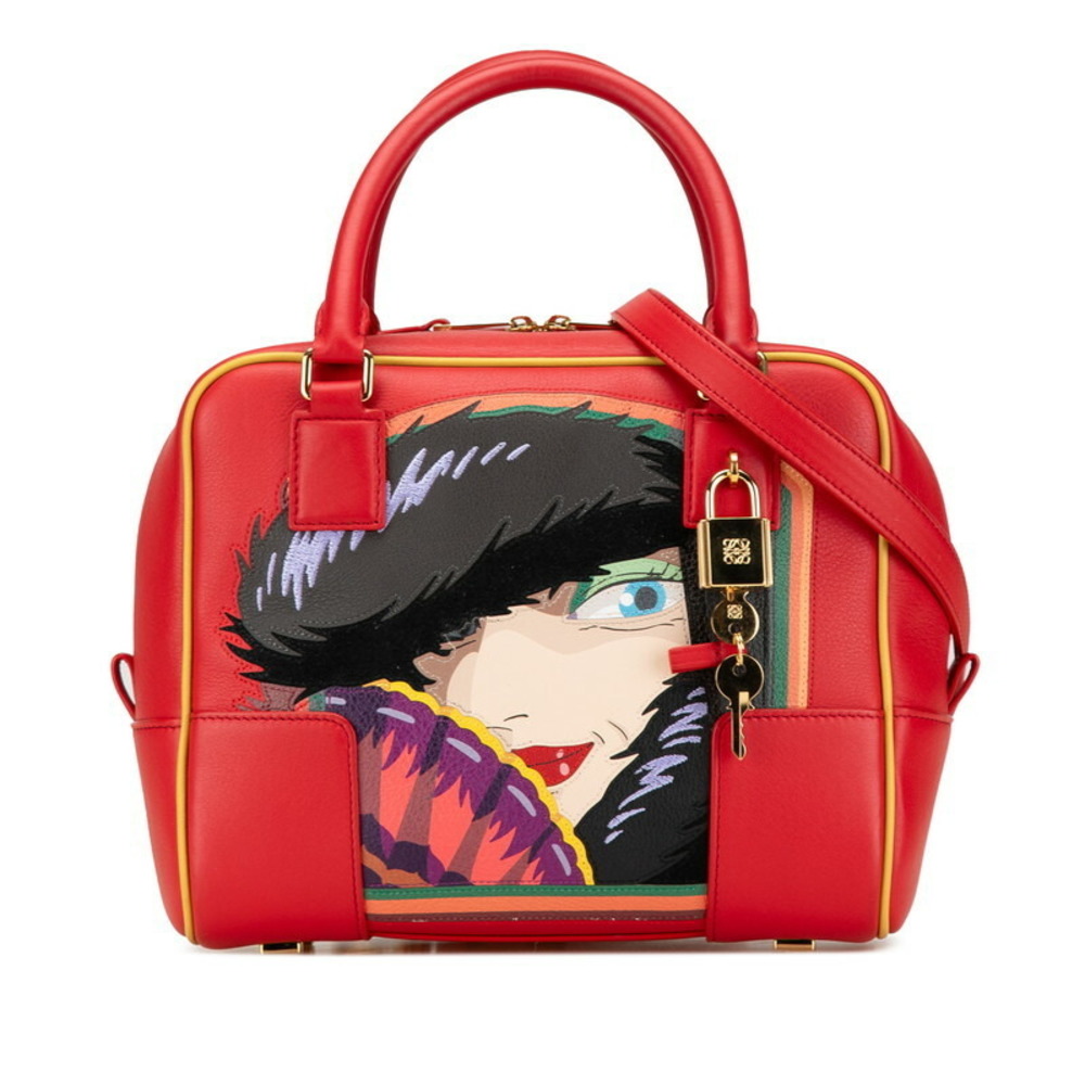 LOEWE Ghibli Howls Castle Witch of the Waste Shoulder Bag Red Napa Calf